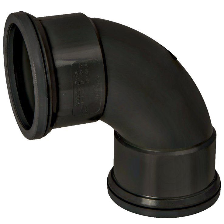 Kayflow Soil 90Deg Double Socket Bend - Black S3BL